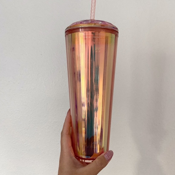 Starbucks pink rose gold unicorn chrome tumbler 24 oz Very Rare Limited Edition - Picture 2 of 3